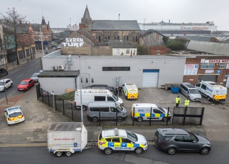 Police outside the Hessle Road branch in March 2024 after reports of ‘concern for care of the deceased’.Photograph: Danny Lawson/PA