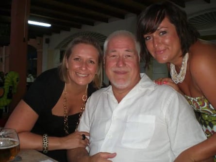 Danielle Kirton, right, with her dad, Pete, and her sister, Natalie. Kirton said the UK Foreign Office’s response to her parents’ death has been a ‘slap in the face’.Photograph: Danielle Kirton