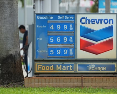 A gas station in Miami. Energy companies have posted record profits as a result of the war in Iran.Photograph: Marta Lavandier/AP
