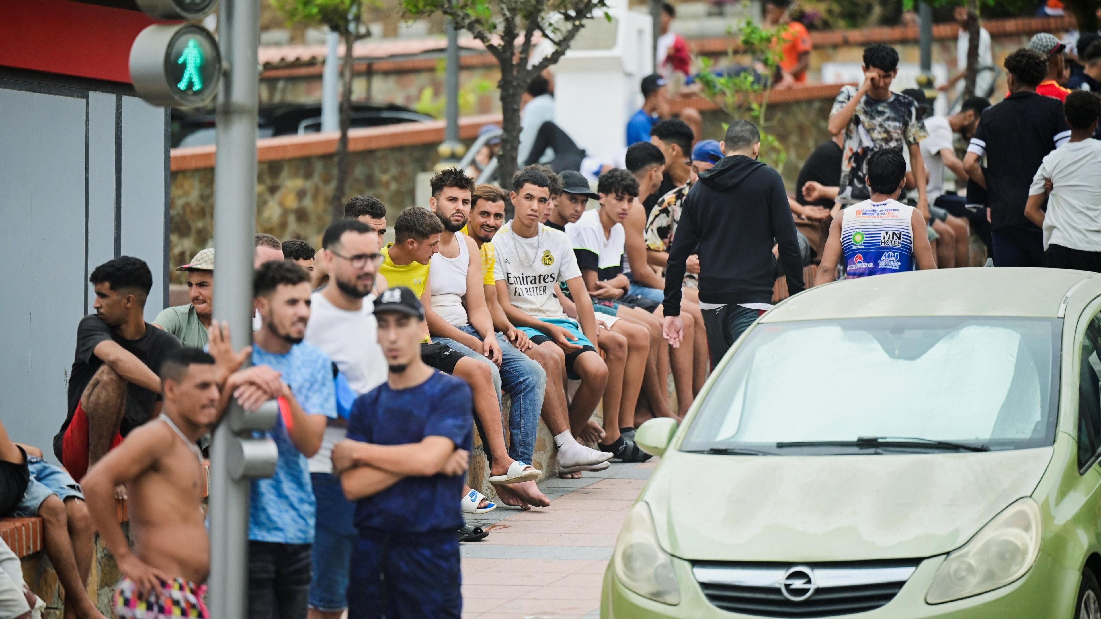 Image caption,A huge number of people have arrived in Ceuta
