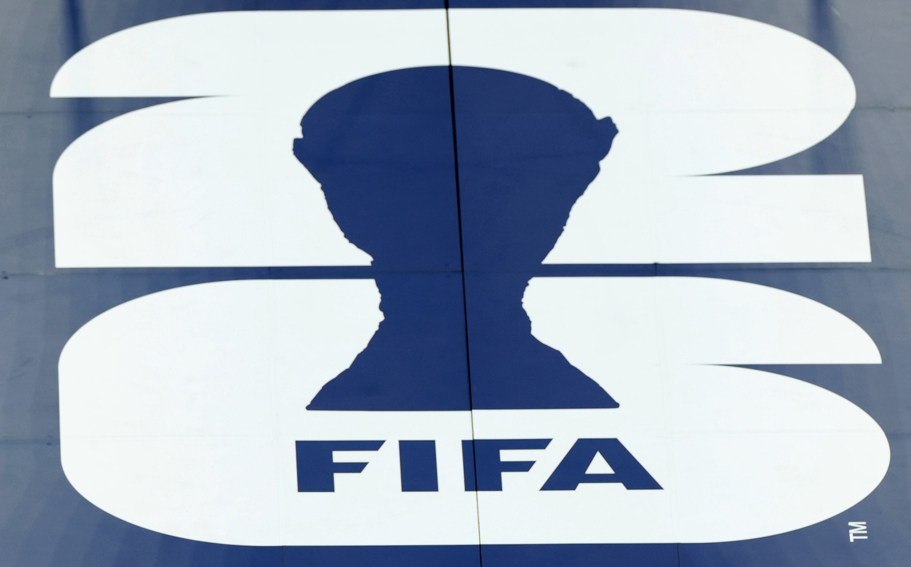 The FIFA World Cup 2026 logo is displayed at New York New Jersey Stadium, July 19, 2026 in East Rutherford, New Jersey.Elsa/Getty Images