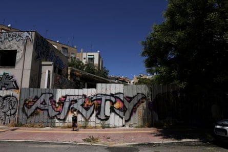 The abandoned building in Athens where the body of Ross, 38, was found in a suitcase.Photograph: Louiza Vradi/Reuters