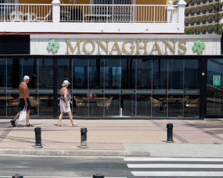 The Irish pub in the coastal city of Fuengirola in the Costa del Sol where two Scottish men were shot dead.Photograph: Jorge Zapata/EPA