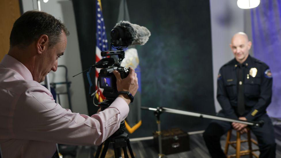 Image caption,Aurora Police Department interviewed its own officers for the White Whale podcast