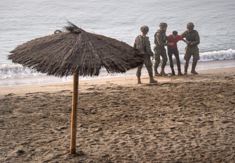 Firefighters work in Marcheprime, Gironde, south-west France, amid drought conditions following a heatwave and water shortages across much of the country.Photograph: Florion Goga/Reuters