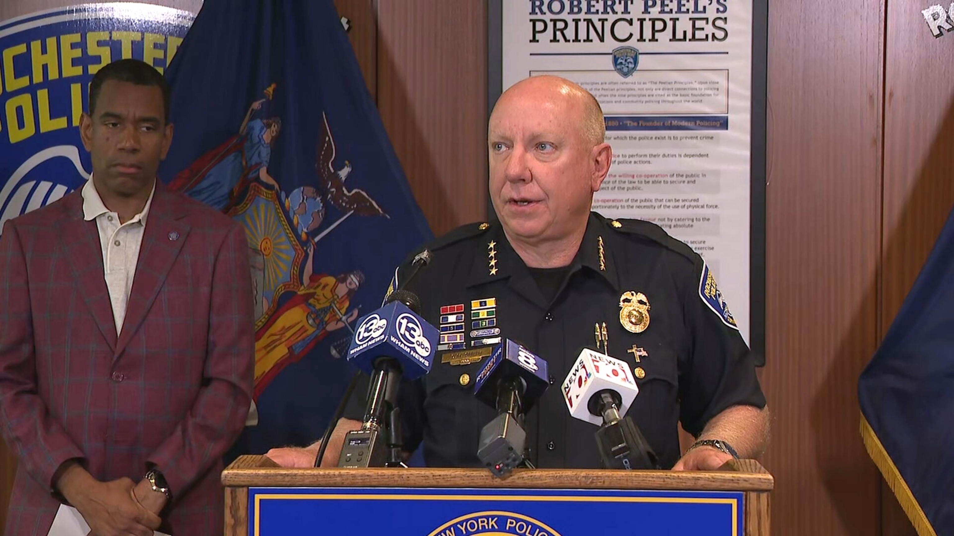 Rochester Police Chief David Smith speaks at a press conference on Aug. 1, 2026.WHAM