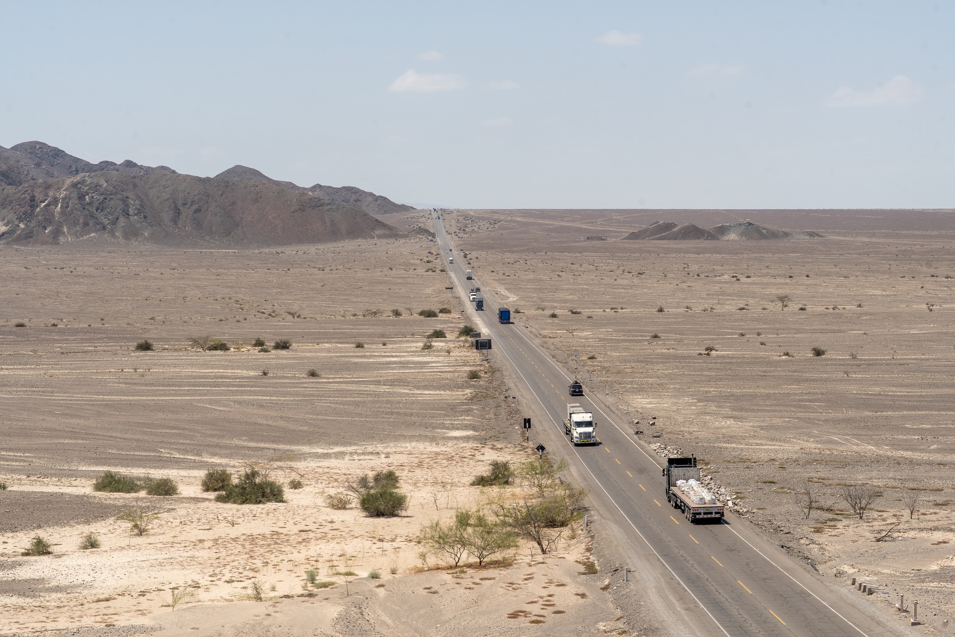 The Pan-American Highway South crosses the Peruvian desert near Nazca, Peru, on March 10, 2026.Nurphoto/NurPhoto via Getty Images