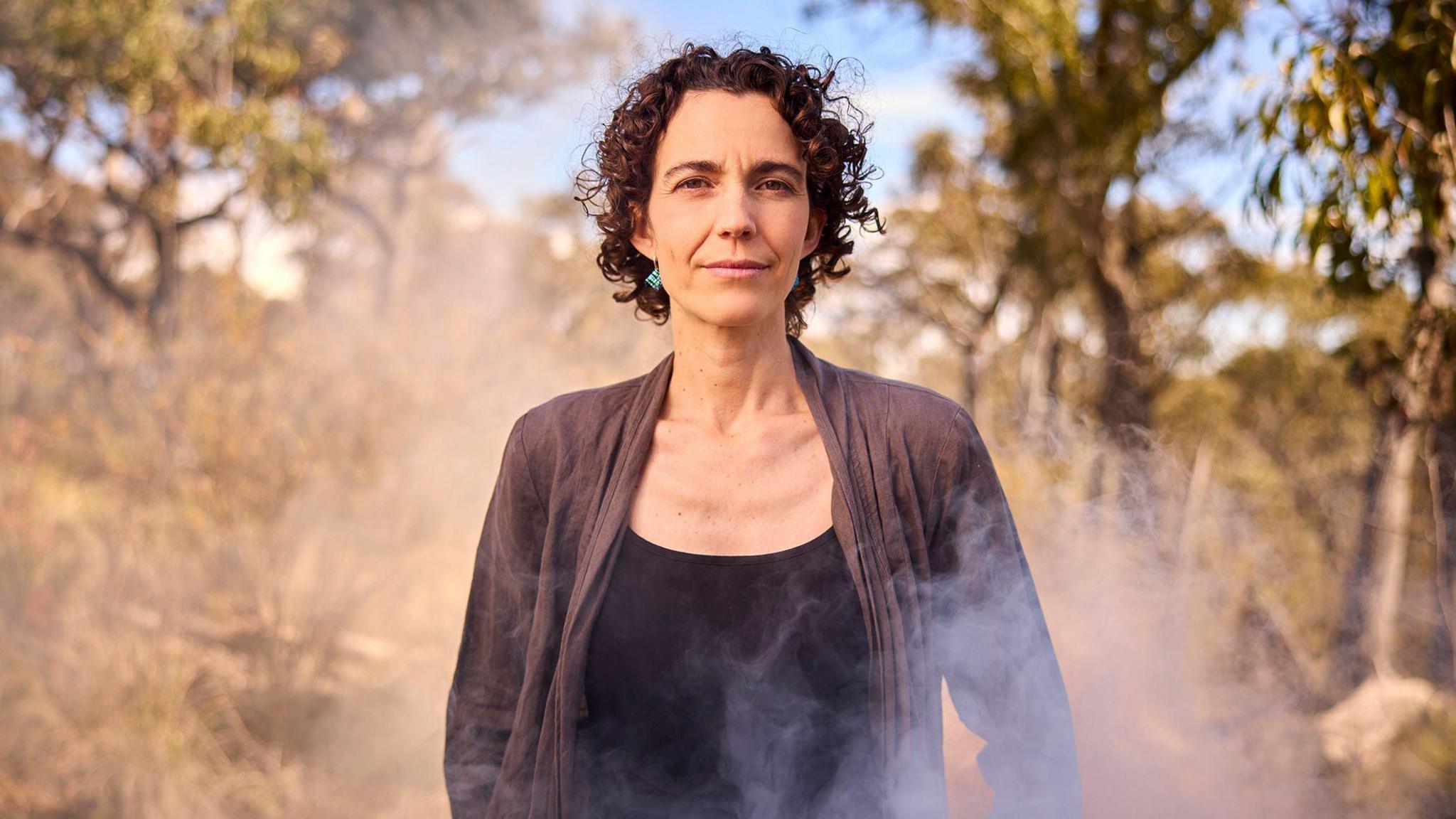 Image caption,Marta Yebra leads a team developing technology to prevent large bushfires