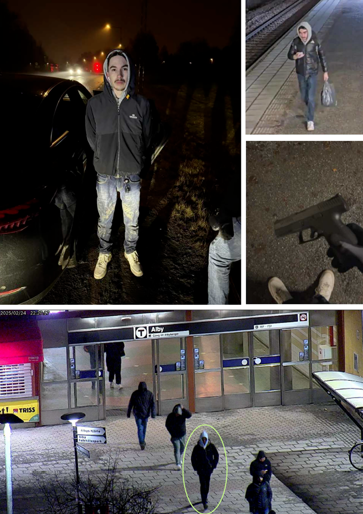 Image caption,Atilla Azimov, seen in CCTV images and after his arrest, was jailed for life for the mistaken killing