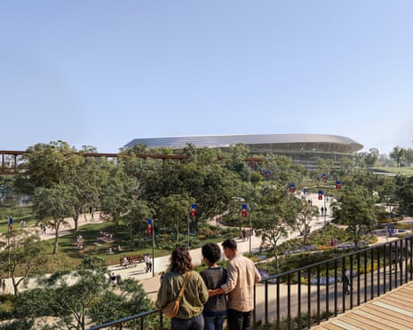 Artists impressions of the Victoria Park precinct, in the Queensland government’s Victoria Park Draft Legacy Plan.Illustration: Supplied by the Queensland Government