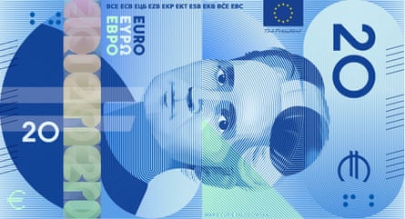 A €20 note design by studios Rubio & del Amo and Cruz más Cruz featuring Marie Curie.Photograph: ECB