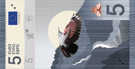 A design by Isabelle Daëron featuring a wallcreeper.Photograph: ECB
