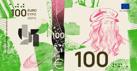 One of Jan Robert Dünnweller’s proposed designs, with Leonardo da Vinci.Photograph: ECB