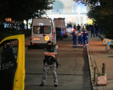 The scene in central Moscow after the blast.Photograph: Anastasia Barashkova/Reuters
