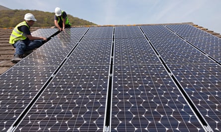 The extra solar power helped to meet demand for electricity to run air-conditioning units and fans.Photograph: Chris Howes/Wild Places Photography/Alamy