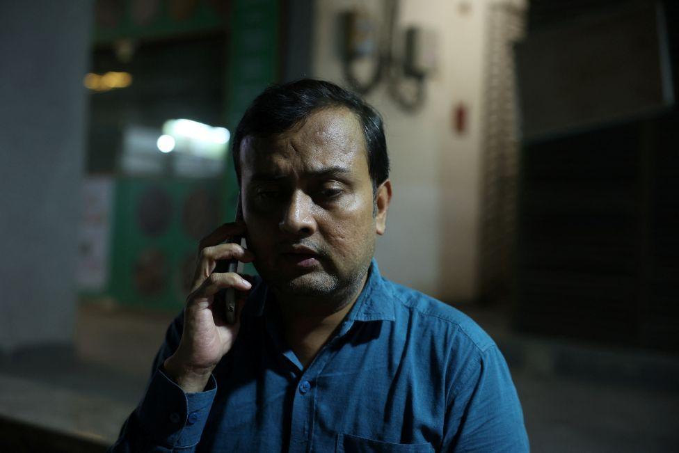 Image caption,Prashant Patel moved his family to Ahmedabad so that his son could go to a better school and prepare for his exam