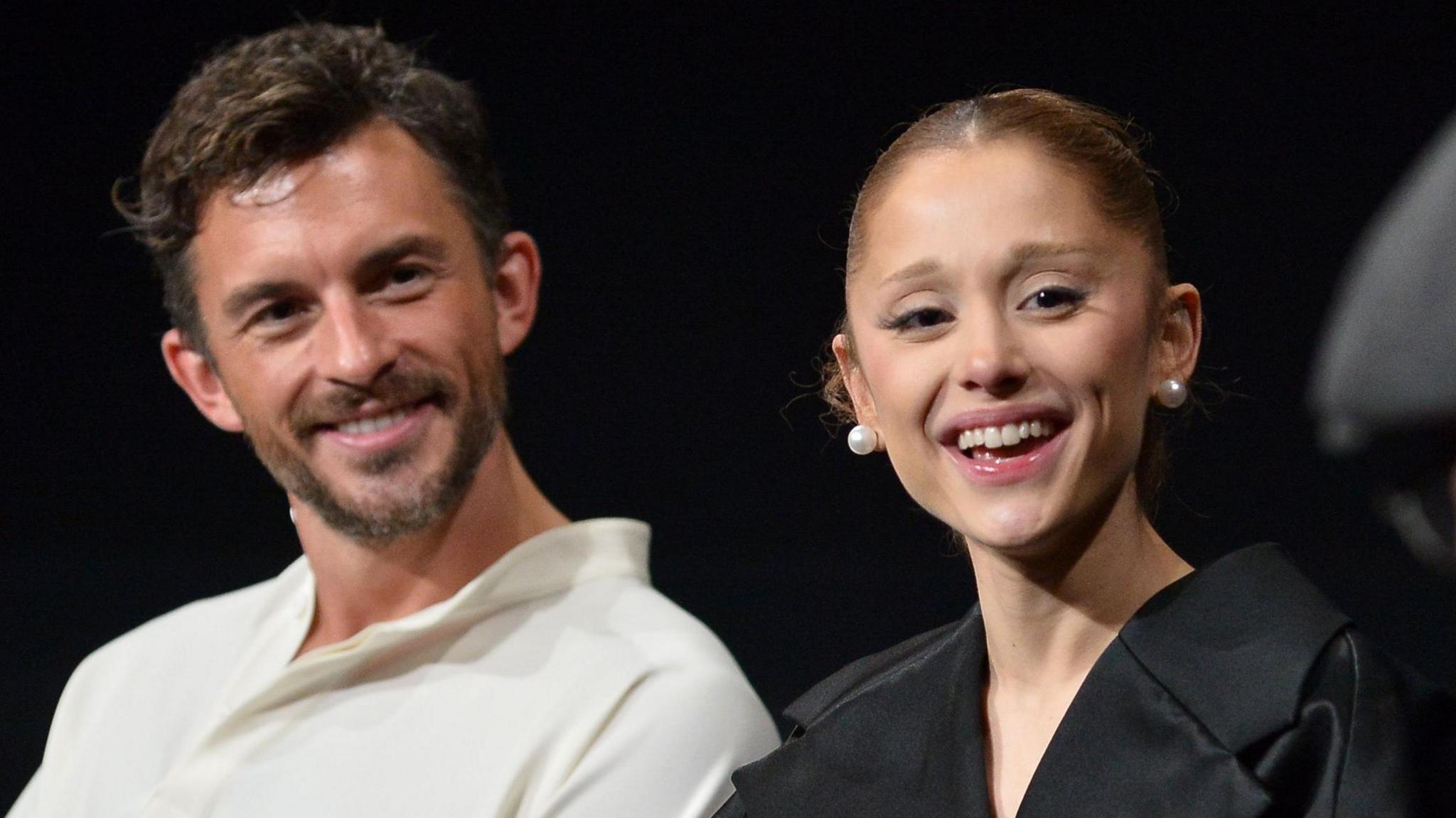 Image caption,Grande had been due to appear with her Wicked co-star Jonathan Bailey in a stage musical in London next year