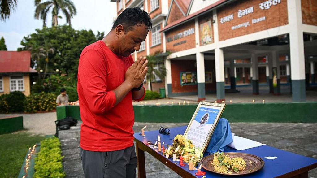 Image caption,Bahadur Panta was a friend of Purja's in school