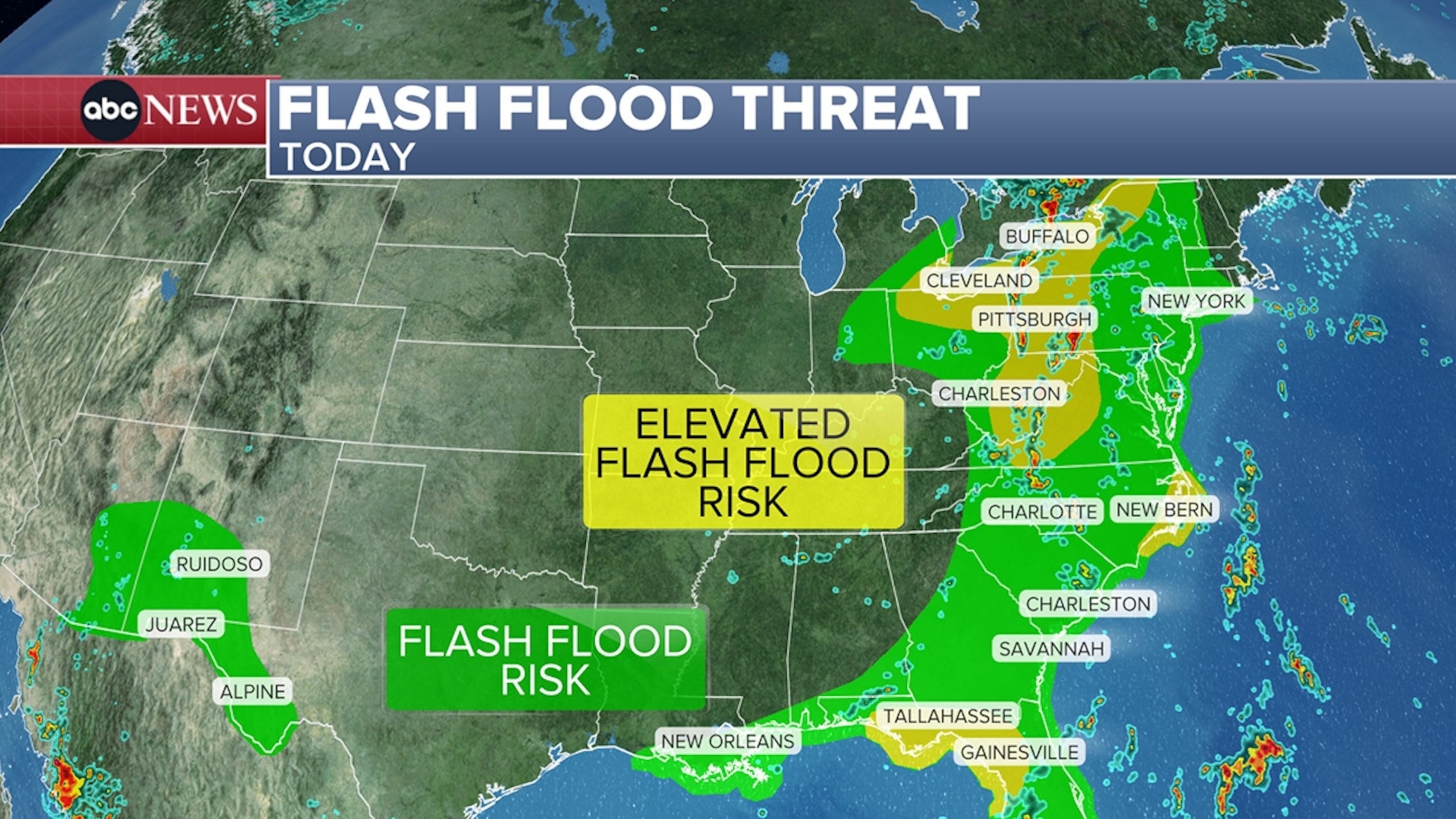 Flash flood threat, Aug. 2, 2026.ABC News