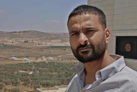 Ghaith Odeh was born in New York and has a business in  New Jersey, but his family moved to their land in Turmus Ayya in 2021.Photograph: Quique Kierszenbaum/The Guardian