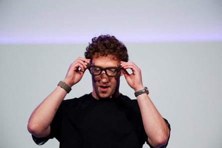 Meta CEO Mark Zuckerberg wearing the Meta Ray-Ban glasses.Photograph: Carlos Barría/Reuters