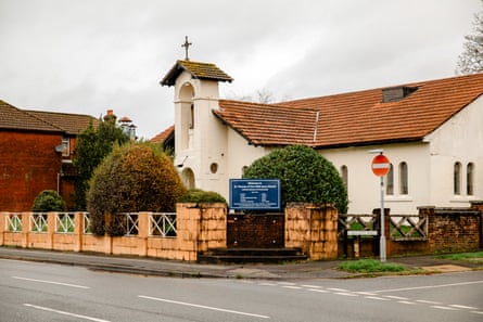 St Theresa’s church in Totton, one of the churches Benjamin Lewis targeted with the remains of animals.Photograph: Peter Flude/The Guardian