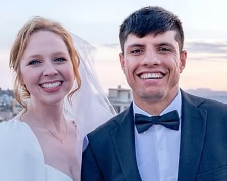 Sharif Ahmadzai  and his wife, US citizen Alaina Hall. She is said to have played a ‘significant role’ in the investigation.Photograph: Twitter/X