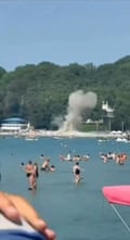 Social media footage of a drone strike on the holiday resort of Arkhipo-Osipovka, Russia, 3 August 2026.Photograph: Twitter/X