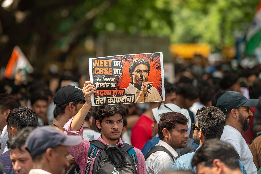 Image caption,India's Gen-Z protests forced the country's education minister to resign last month