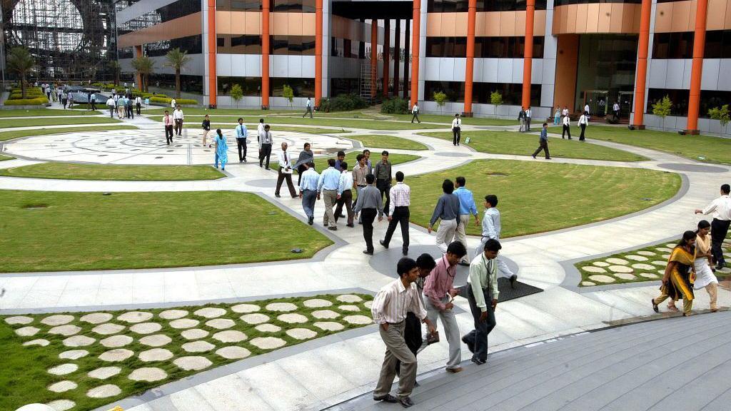 Image caption,India's $300bn software industry is feeling the heat because of AI