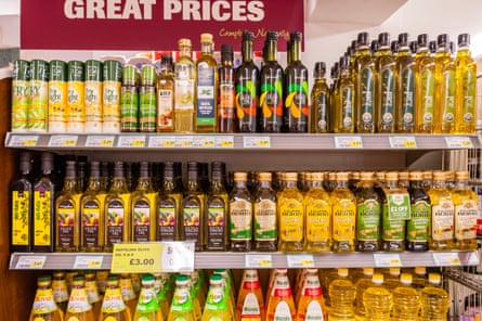 Prices for a one-litre bottle of extra virgin oil remain above £7 on average and have begun rising again in recent months.Photograph: Oramstock/Alamy