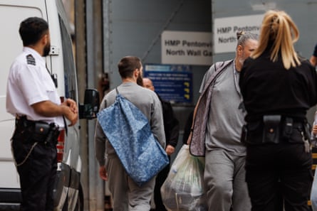 Prisoners being released from HMP Pentonville in London in 2024.Photograph: Tolga Akmen/EPA