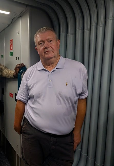 Andy Simms is thankful he has a short journey.Photograph: Sammy Gecsoyler/The Guardian