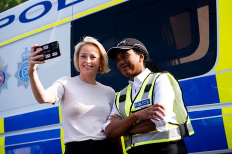 Conservative Party leader Kemi Badenoch poses for a selfie.Photograph: Jordan Pettitt/PA
