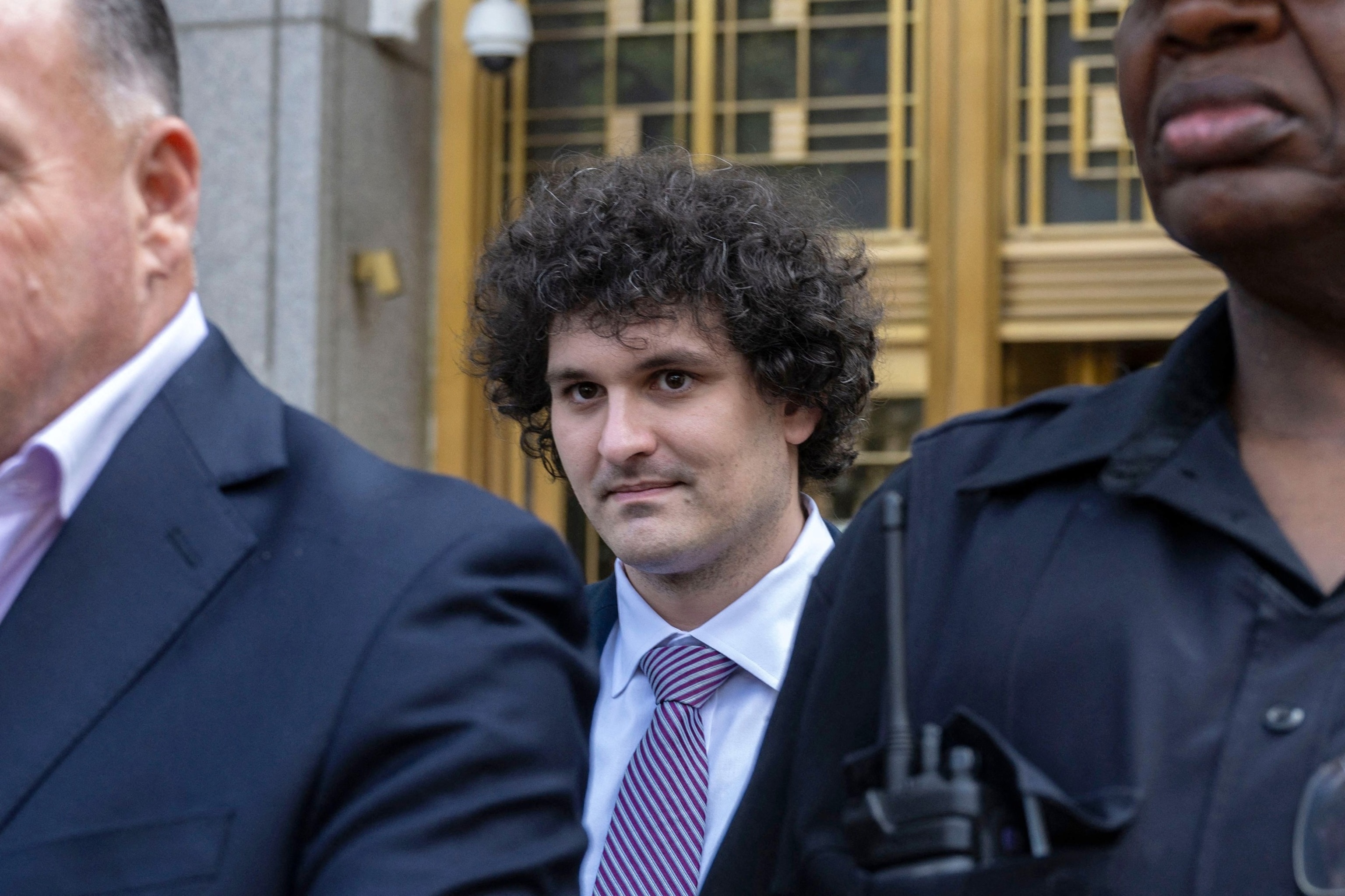 Former FTX chief Sam Bankman-Fried leaves the Federal Courthouse following a bail hearing ahead of his October trial, in New York City on July 26, 2023.Angela Weiss/AFP via Getty Images
