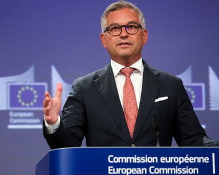 ‘A test of our resilience’: Magnus Brunner speaking on Wednesday.Photograph: Olivier Hoslet/EPA