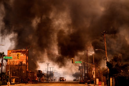 The Eaton fire in Altadena in January 2025.Photograph: Josh Edelson/AFP/Getty Images