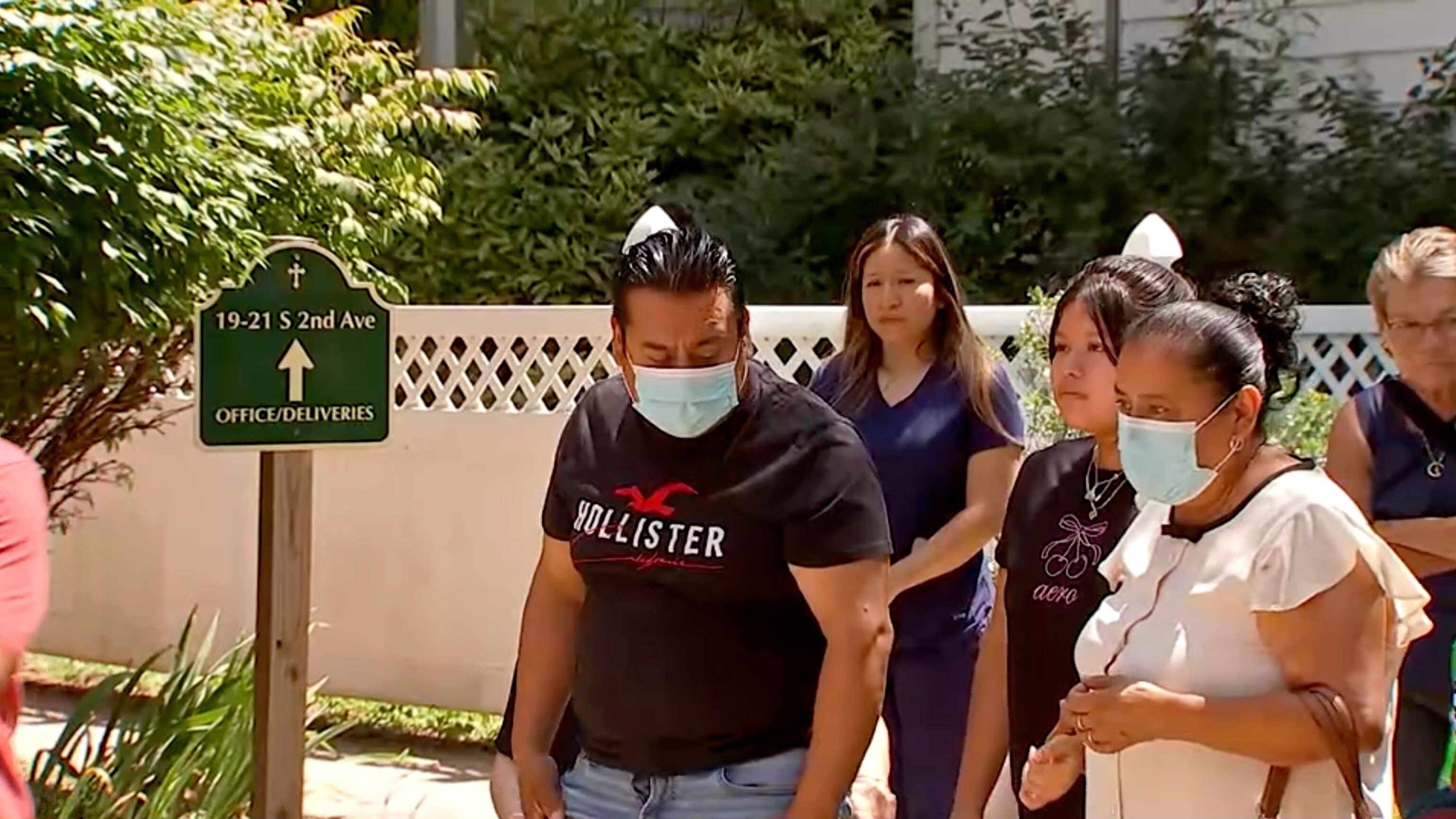 Family members of Edwin Lopez-Cornejo speak out during a press briefing outside the Reformed Church of Highland Park in Highland Park, New Jersey, on Aug. 4, 2026.WABC