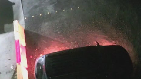 Police CCTV shows cars set on fire and graffitied in Melbourne – video
