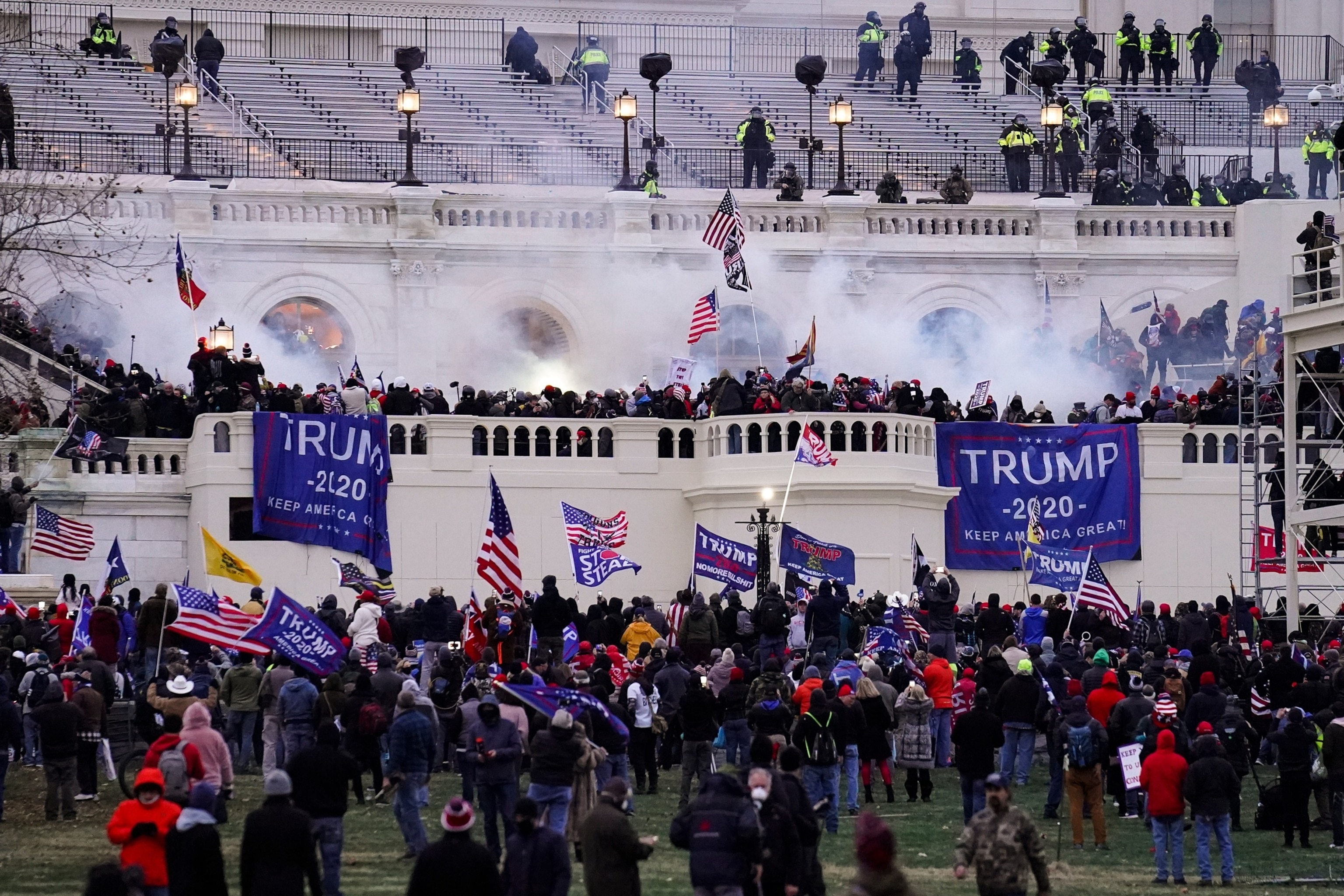 Protesters, loyal to President Donald Trump, storm the Capitol on Jan. 6, 2021, in Washington.John Minchillo/AP