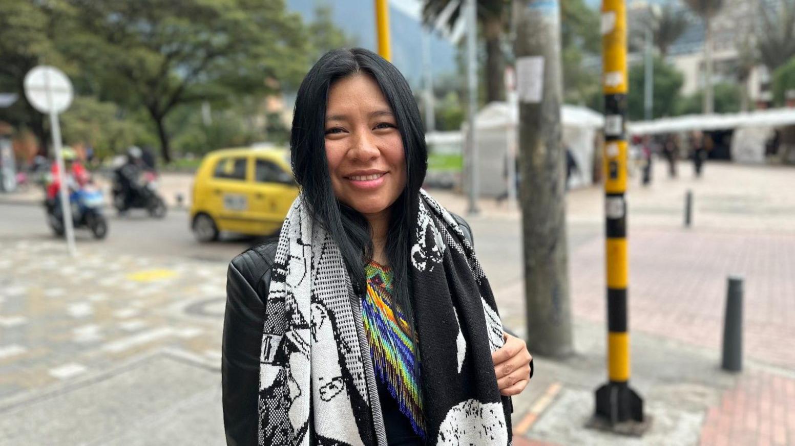 Image caption,Juliana Domico, the legal representative of the Emberá Confederation, pushed for the bill's passage
