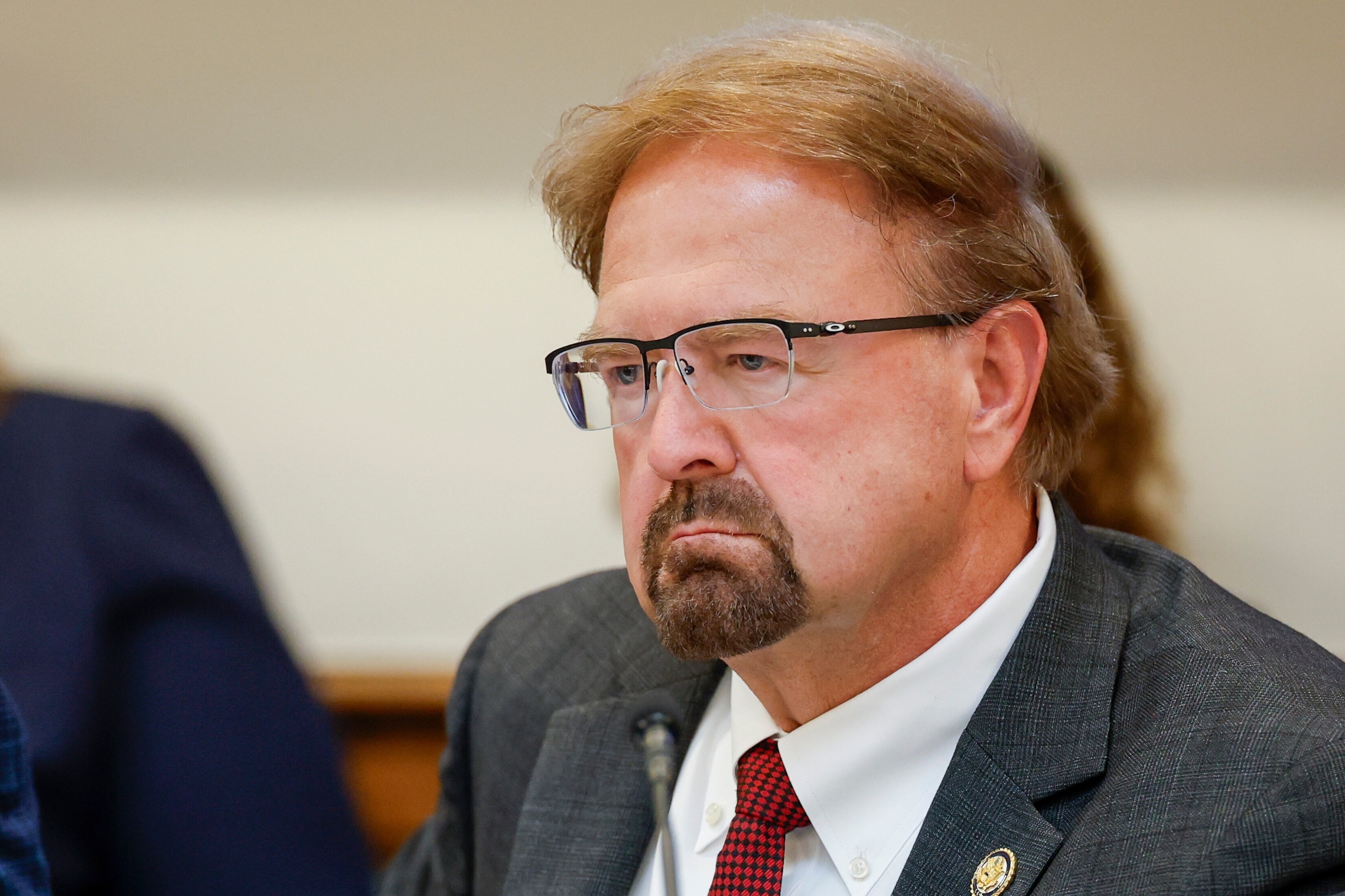 Rep. Chuck Edwards, R-N.C., listens to testimony as the House Judiciary Subcommittee on Oversight holds a field hearing on violent crime in Charlotte, N.C., Sept. 29, 2025.Nell Redmond/AP Photo
