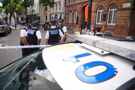 Emergency services near the scene on Endell Street in Covent Garden.Photograph: James Manning/PA