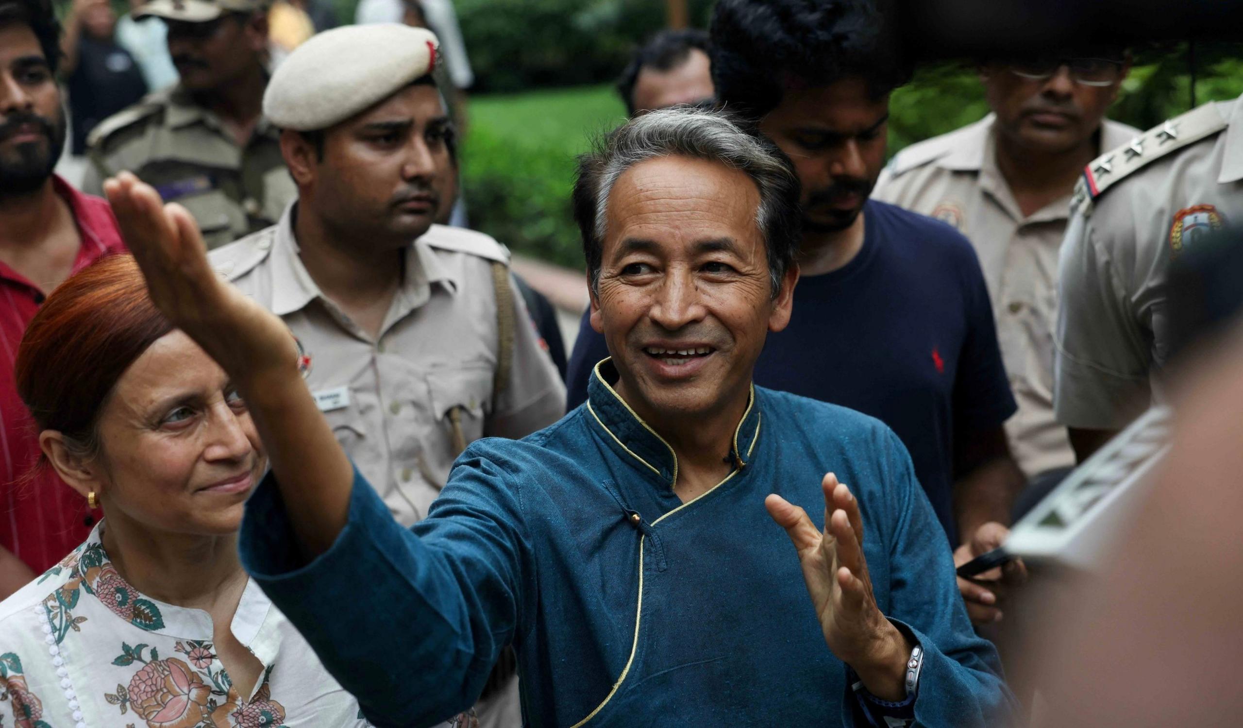Image caption,The engineer has a history of campaigning for more self-rule in Ladakh