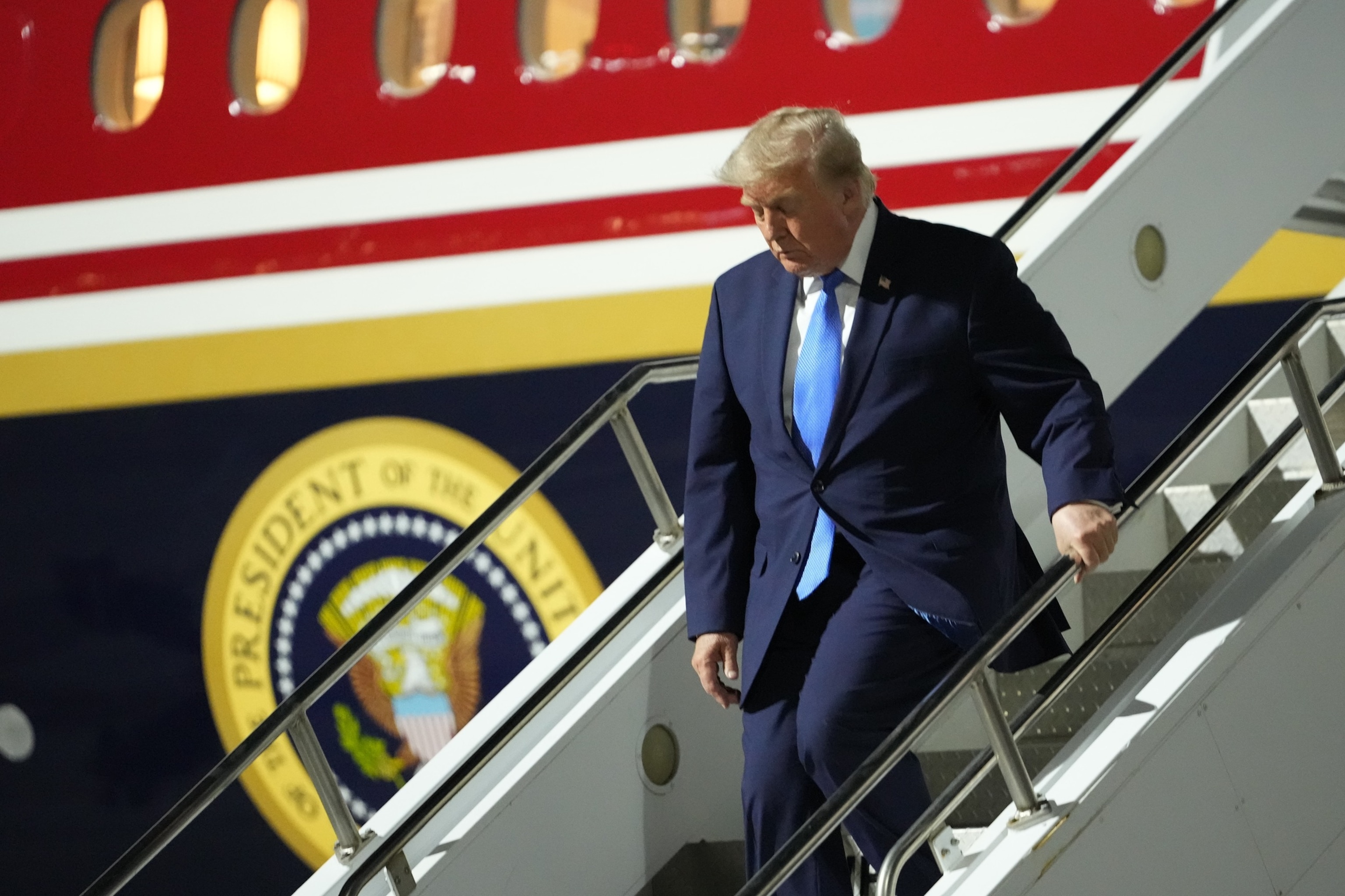 President Donald Trump arrives on Air Force One at Harry Reid International Airport in Las Vegas, Tuesday, Aug. 4, 2026.Mark Schiefelbein/AP Photo