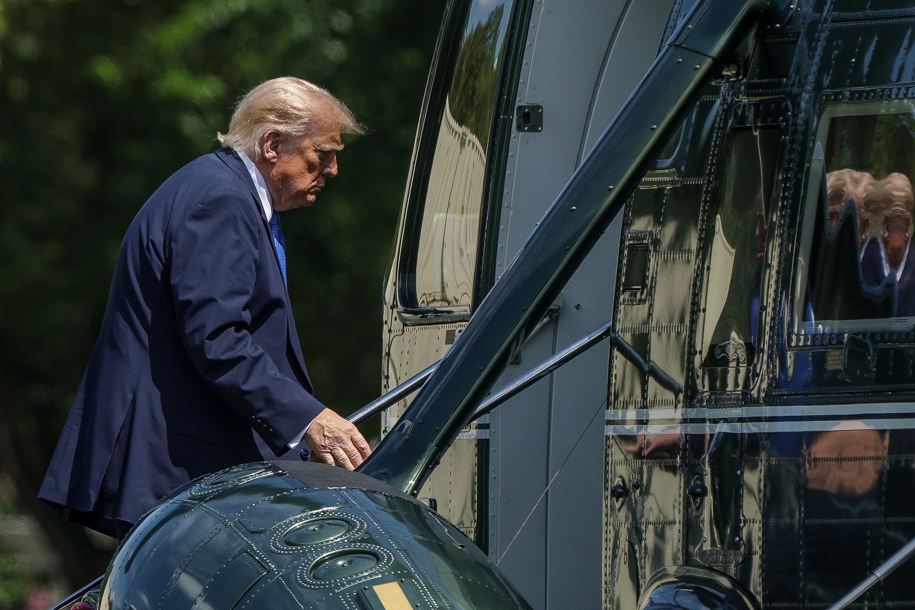 President Donald Trump boards Marine One en route to Joint Base Andrews from the Ellipse near the White House, August 04, 2026, in Washington, D.C.Alex Wong/Getty Images
