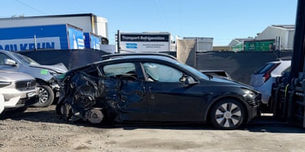 The car Labor MP Ed Husic was driving in during Tuesday’s accident in Sydney