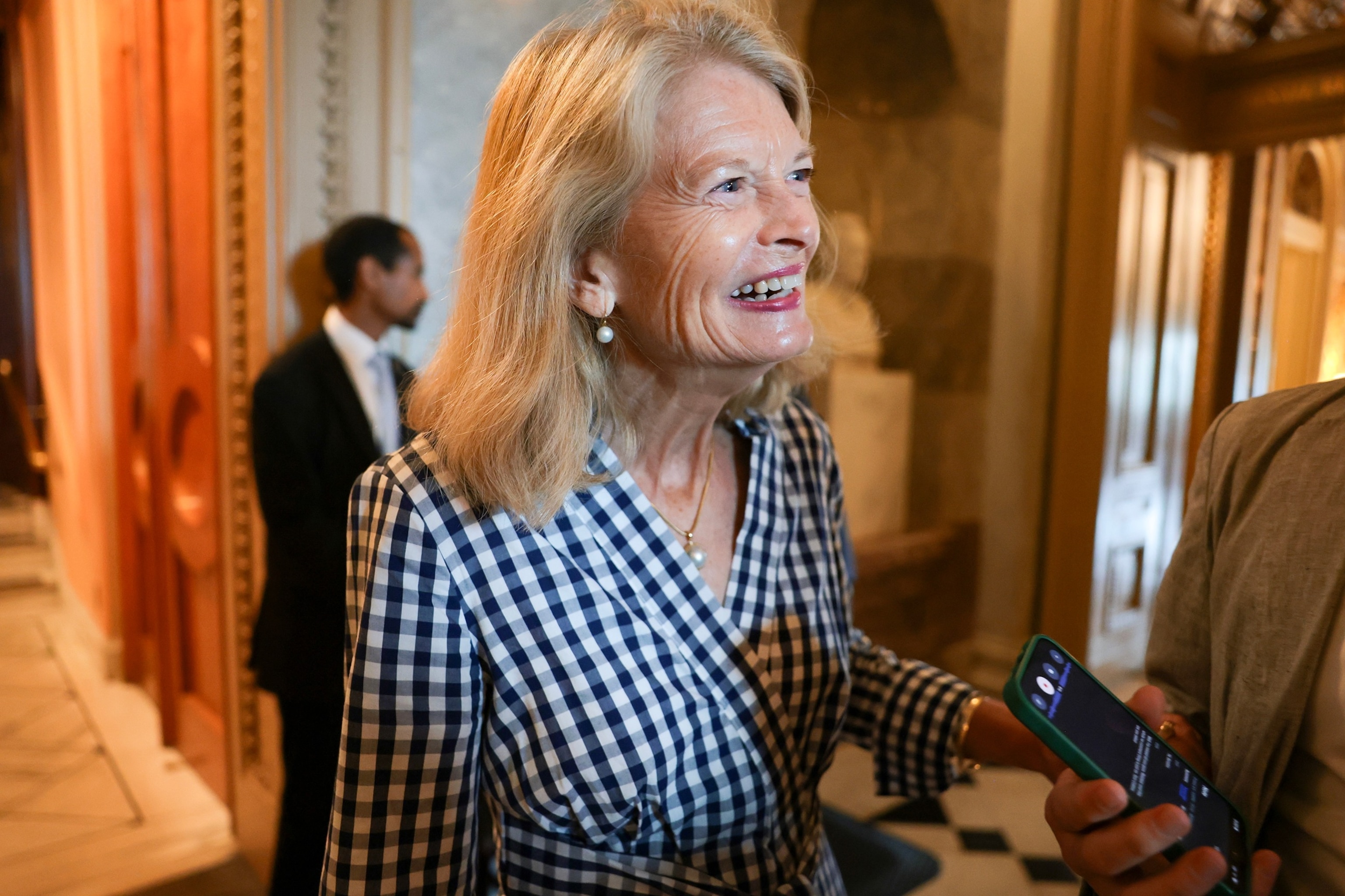 Sen. Lisa Murkowski speaks to reporters during a vote in the U.S. Capitol Building, August 5, 2026 in Washington.Anna Moneymaker/Getty Images