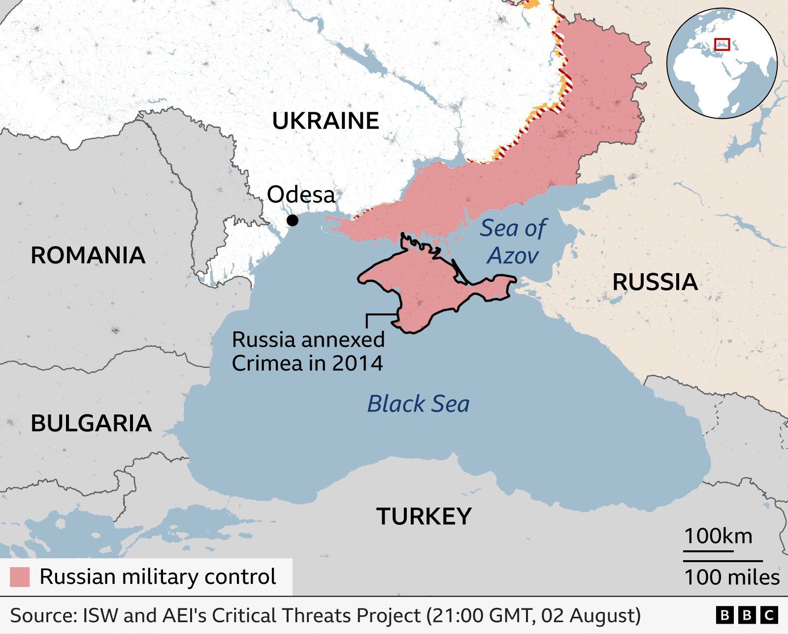 Image caption,Russia has made Ukraine's Black Sea coastline incredibly dangerous for shipping