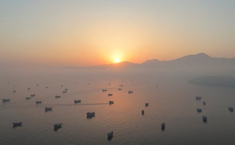 A drone view shows vessels in the strait of Hormuz.Photograph: Reuters